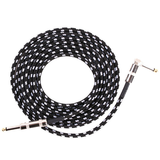 Guitar Connection Wire Folk Bass Performance Noise Reduction Elbow Audio Guitar Wire, Size: 6m(Black White) - Microphone Audio Cable & Connector by PMC Jewellery | Online Shopping South Africa | PMC Jewellery