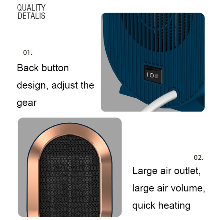 XH-1201 Winter Desktop Small Heater Quiet Fast Heat PTC Electric Heater, CN Plug(Blue) - Electric Heaters by PMC Jewellery | Online Shopping South Africa | PMC Jewellery | Buy Now Pay Later Mobicred