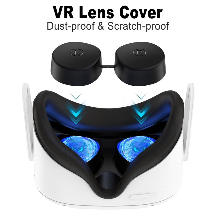 VR Silicone Eye Mask+Lens Protective Cover+Joystick Hat, For Meta Quest 2(Gray) - VR Accessories by PMC TechLife | Online Shopping South Africa | PMC TechLife | Buy Now Pay Later Mobicred