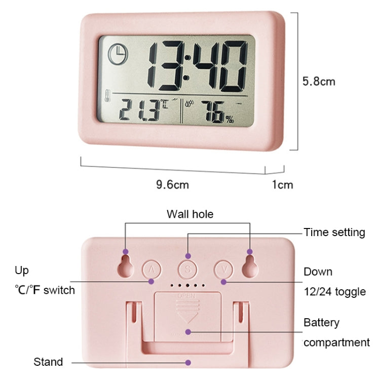 YD005 Mini Light and Thin LCD Screen Temperature/Humidity Meter Electronic Clock(Green) - Alarm Clocks by PMc TechLife | Online Shopping South Africa | PMc TechLife | Buy Now Pay Later Mobicred