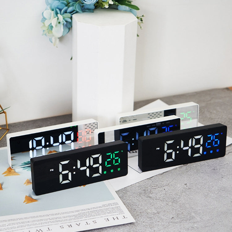 0715 Voice-activated LED Mute Date Temperature Display Electronic Clock(Black Surface Red Light) - Alarm Clocks by PMc TechLife | Online Shopping South Africa | PMc TechLife | Buy Now Pay Later Mobicred