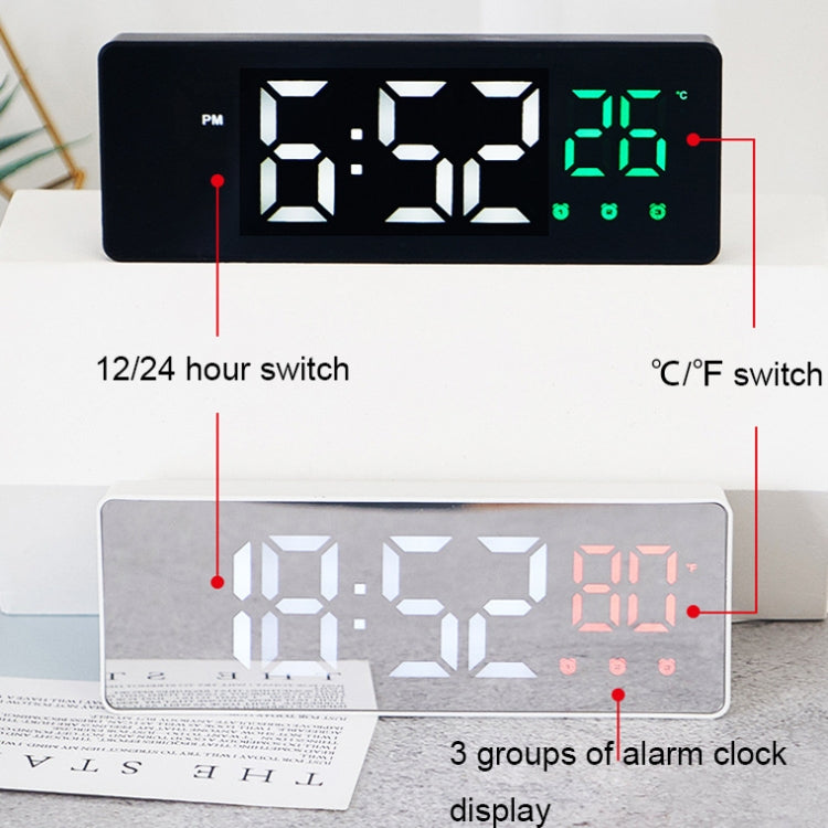 0715 Voice-activated LED Mute Date Temperature Display Electronic Clock(Black Shell Red Light) - Alarm Clocks by PMc TechLife | Online Shopping South Africa | PMc TechLife | Buy Now Pay Later Mobicred