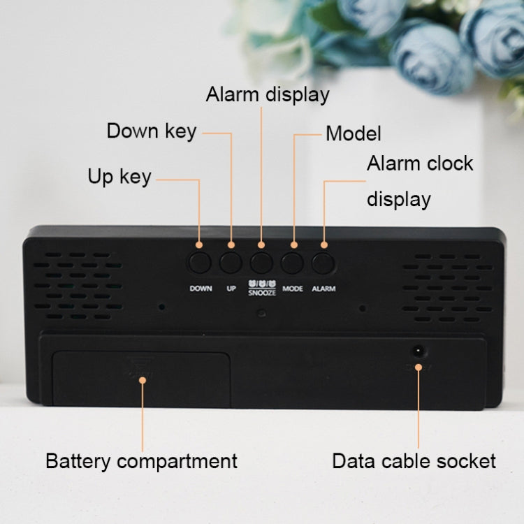0715 Voice-activated LED Mute Date Temperature Display Electronic Clock(White Shell Red Light) - Alarm Clocks by PMc TechLife | Online Shopping South Africa | PMc TechLife | Buy Now Pay Later Mobicred