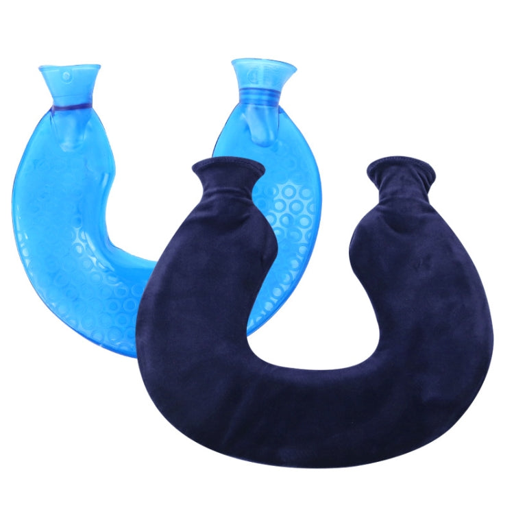 U-shaped PVC Hot Compress Shoulder And Neck Explosion-proof Water Injection Hot Water Bag(Blue + Navy Crystal) - Hot Water Bags by PMC TechLife | Online Shopping South Africa | PMC TechLife | Buy Now Pay Later Mobicred
