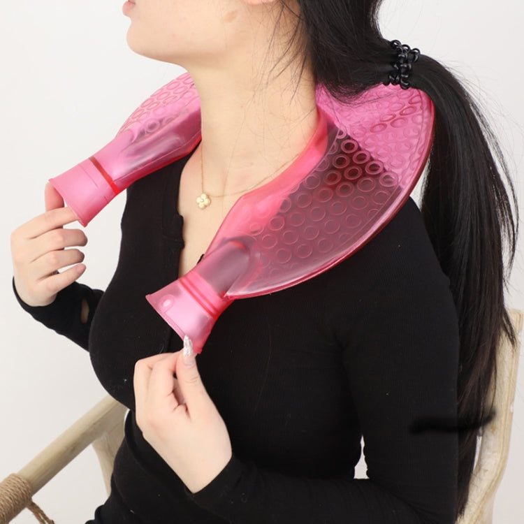 U-shaped PVC Hot Compress Shoulder And Neck Explosion-proof Water Injection Hot Water Bag(Blue + Green Snowflake Knitted) - Hot Water Bags by PMC TechLife | Online Shopping South Africa | PMC TechLife | Buy Now Pay Later Mobicred
