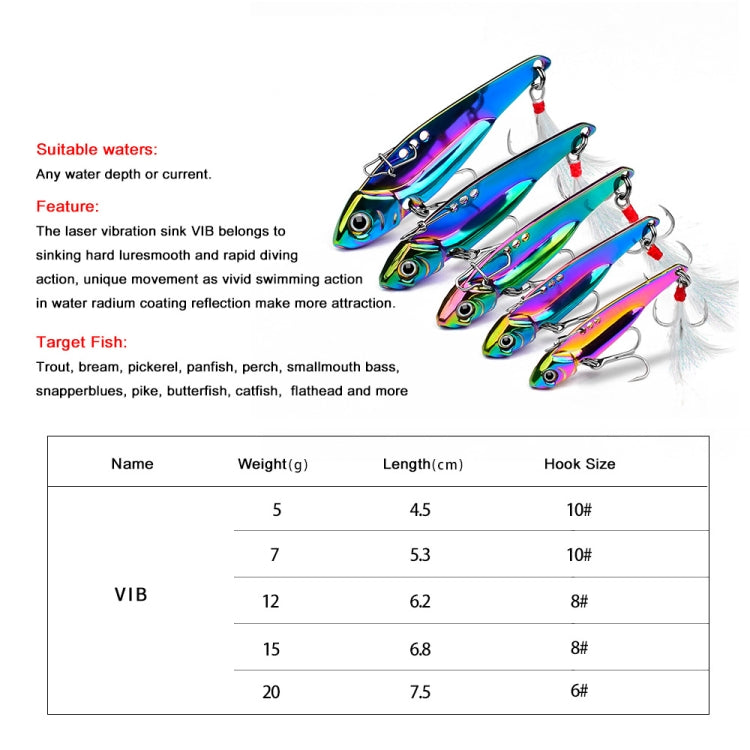 PROBEROS DW559 Colorful VIB Sequenant Far Subsidine Lure Bait, Specification: 20g - free shipping - PMC TechLife - Order now!