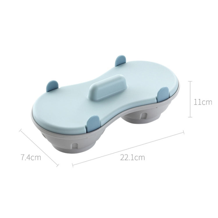 Two-compartment Steamed Egg Box Microwave Steamed Egg Plate  Egg Mold(Blue) - Gadgets by PMC TechLife | Online Shopping South Africa | PMC TechLife | Buy Now Pay Later Mobicred