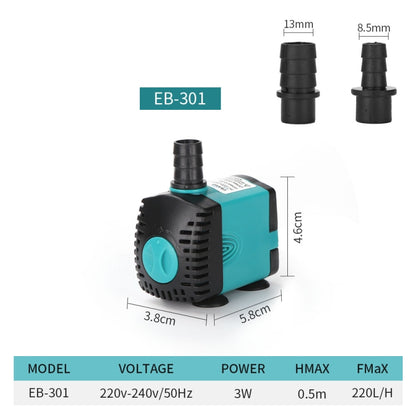 EB-301 3W Aquarium Submersible Water Pump Fountain Filter Fish Pond,EU Plug - Pumps by PMC Jewellery | Online Shopping South Africa | PMC Jewellery