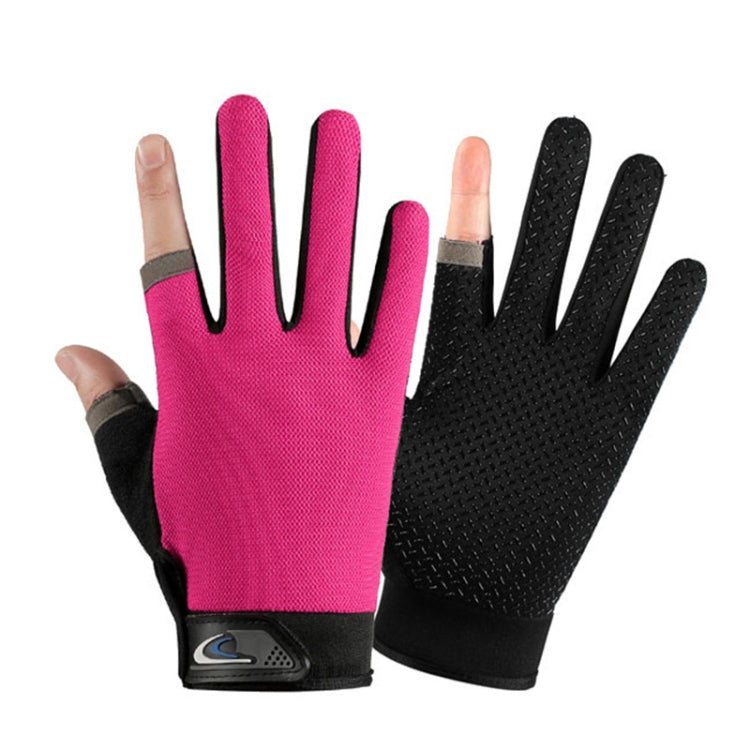 1 Pair QX0008 Outdoor Sunscreen Non-Slip Exposed Two-Finger Fishing Gloves, Size: Free Size(Pink) - Safety Gloves by PMC Jewellery | Online Shopping South Africa | PMC Jewellery