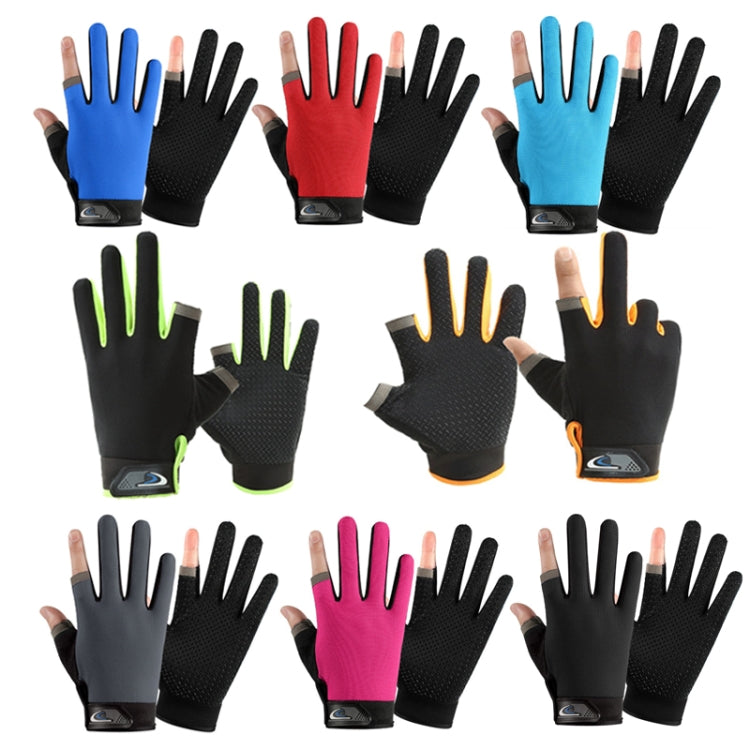 1 Pair QX0008 Outdoor Sunscreen Non-Slip Exposed Two-Finger Fishing Gloves, Size: Free Size(Orange) - Safety Gloves by PMC TechLife | Online Shopping South Africa | PMC TechLife