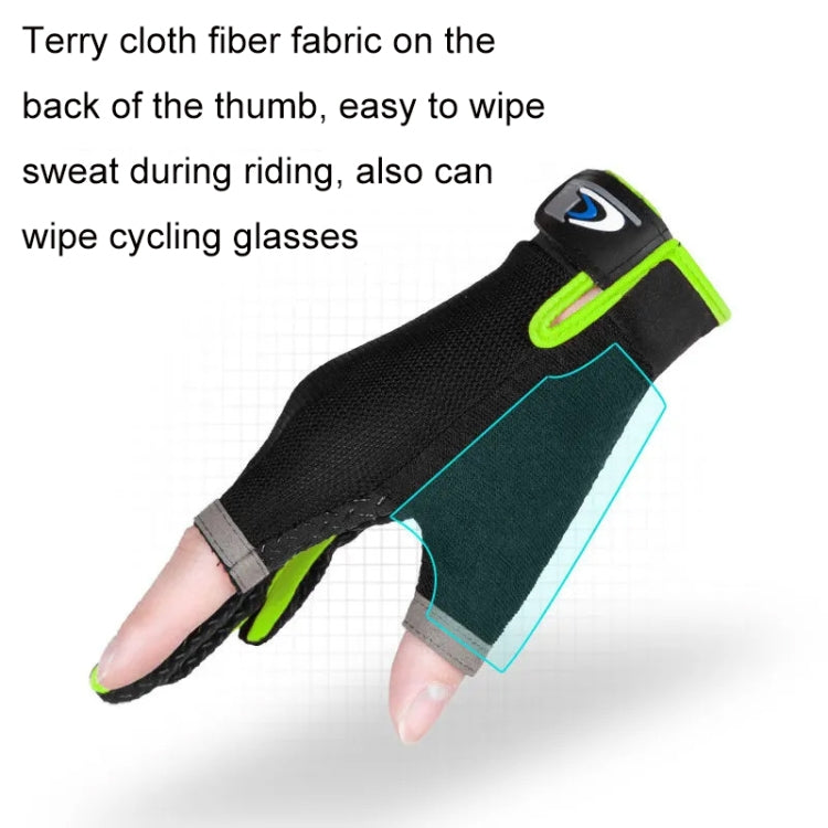 1 Pair QX0008 Outdoor Sunscreen Non-Slip Exposed Two-Finger Fishing Gloves, Size: Free Size(Fluorescent Green) - Safety Gloves by PMC TechLife | Online Shopping South Africa | PMC TechLife