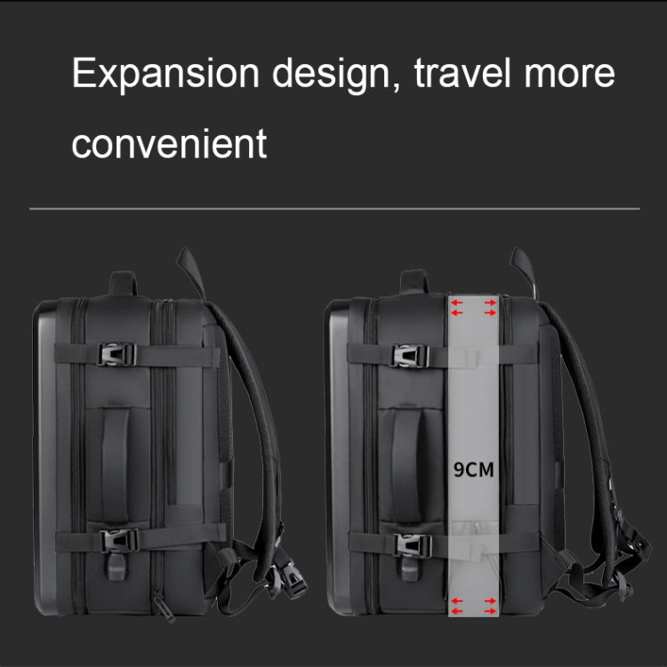 Large-capacity Waterproof Expandable Hard Shell Backpack with USB Charging Hole(161 Dark Gray) - Backpack by PMC Jewellery | Online Shopping South Africa | PMC Jewellery