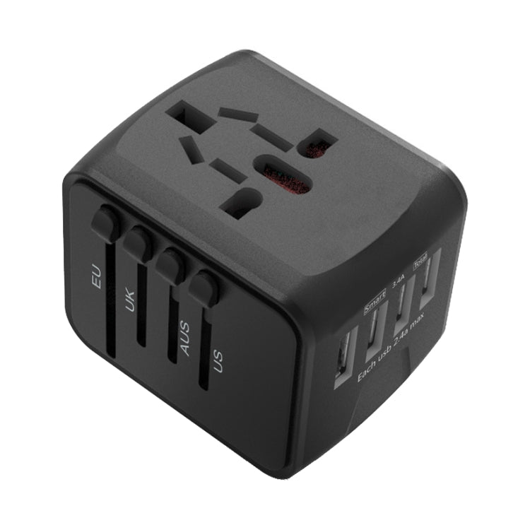 BMAX 199-04U Travel Multifunctional USB Converter 4 USB Universal Socket(Black) - free shipping - PMC Jewellery - Order now!