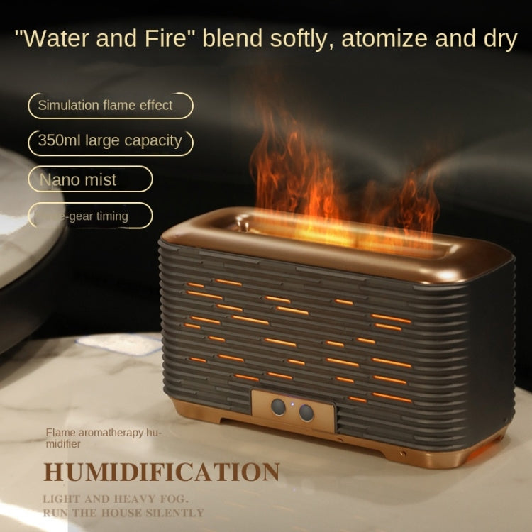 350ml Simulated Flame Aromatherapy Humidifier With Timing Function(Silver) - free shipping - PMC TechLife - Order now!