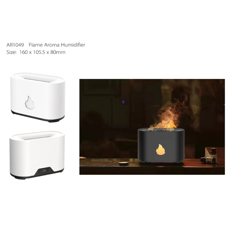 200ML Simulation Flame Aromatherapy Diffuser Humidifier Ultrasonic Air Purifier(White) - free shipping - PMC TechLife - Order now!