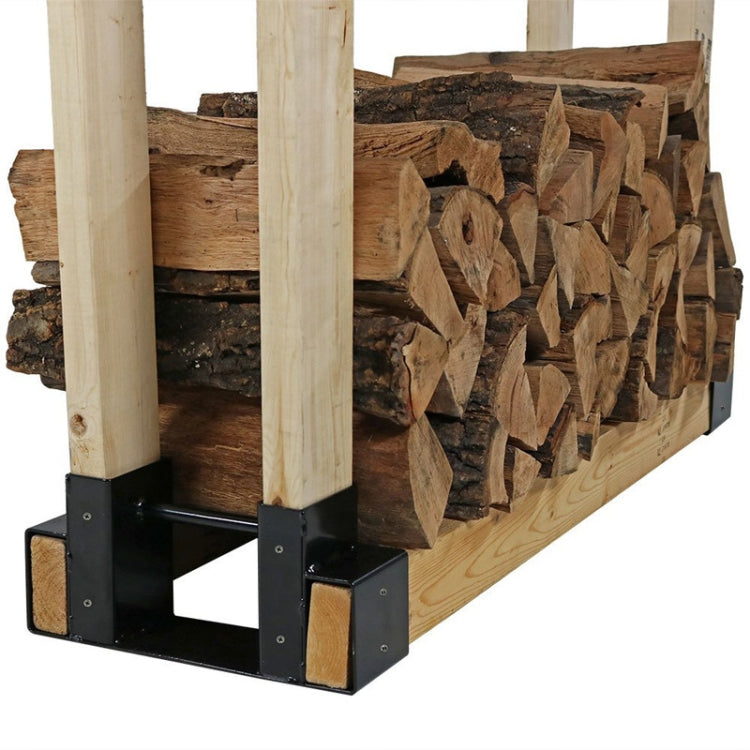 Heavy Duty Firewood Racks Indoor And Outdoor Wood Storage Racks(Black) - Shelf & Hooks by PMC TechLife | Online Shopping South Africa | PMC TechLife