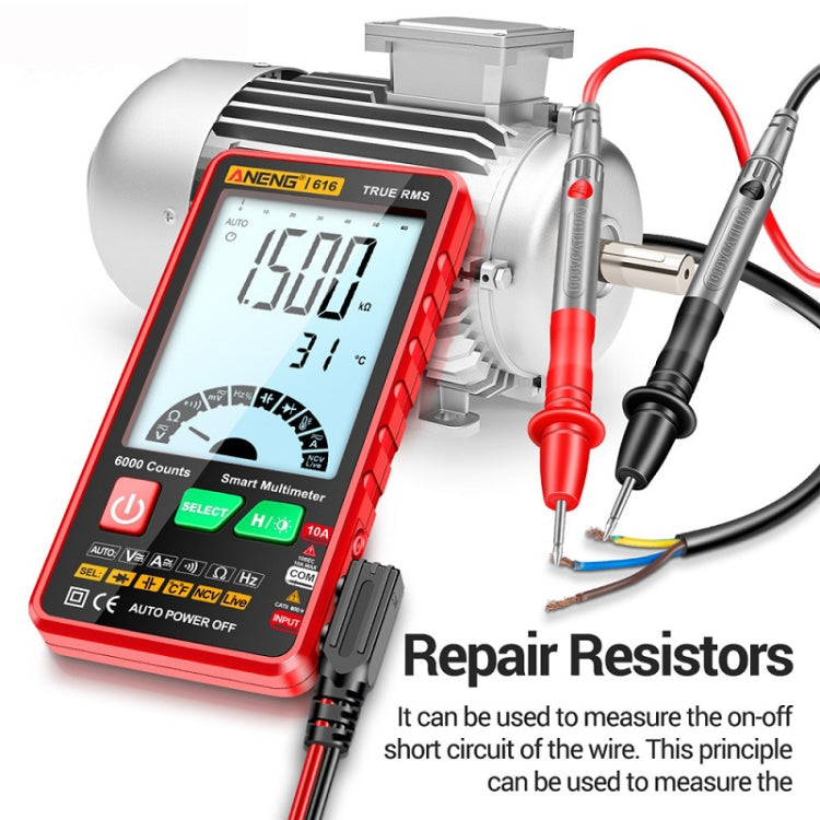 ANENG 616 Automatic High-precision Digital Display Capacitance Multimeter, Color: Red(Color Box) - free shipping - PMC TechLife - Order now!