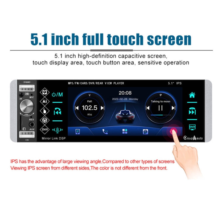 A2905 5.1 inch IPS Capacitive Screen Single Butt Carplay Player, Style: Standard - Car MP3 & MP4 & MP5 by PMC Jewellery | Online Shopping South Africa | PMC Jewellery