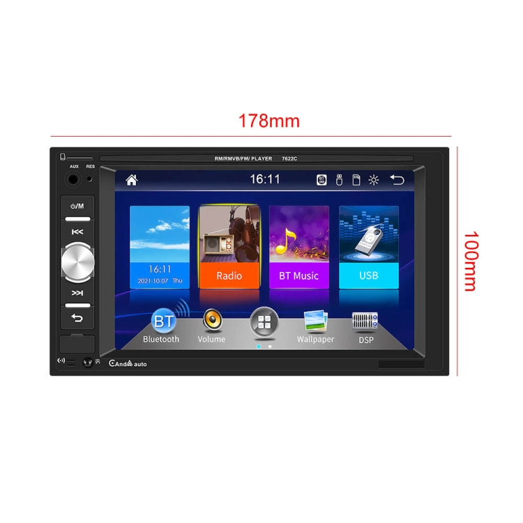 7622C 6.2 inch Dual Spindle HD Car Universal MP5 Carplay Player, Style: Standard+12 Light Camera - Car MP3 & MP4 & MP5 by PMC TechLife | Online Shopping South Africa | PMC TechLife | Buy Now Pay Later Mobicred
