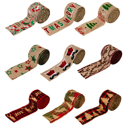 5m X 6cm Christmas Imitation Hemp  Ribbon Gift Decoration Ribbon(A Socks) - Ornaments by PMC Jewellery | Online Shopping South Africa | PMC Jewellery