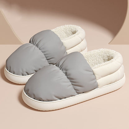 Winter Home Waterproof Thick-soled Cotton Shoes Plush Warm Cotton Slippers, Size: 40-41(Dark Grey) - Slippers by PMC Jewellery | Online Shopping South Africa | PMC Jewellery