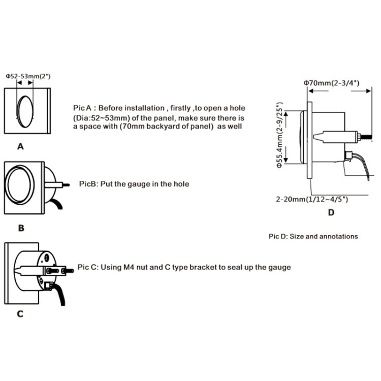 PMM2 DN52mm 12/24V 0-190Ohm Marine Balance Table Lift Table(BN) - Marine Accessories & Parts by PMC Jewellery | Online Shopping South Africa | PMC Jewellery | Buy Now Pay Later Mobicred