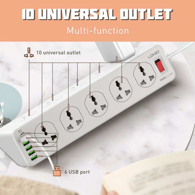 LDNIO SC10610 30W 10+6 Ports Multifunctional Travel Home Office Fast Charging Socket, Spec: UK Plug - Extension Socket by LDNIO | Online Shopping South Africa | PMC TechLife | Buy Now Pay Later Mobicred