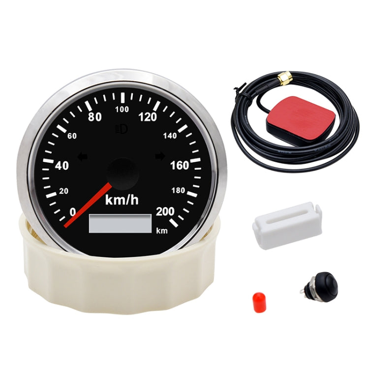 TNG85 200KM Car Motorcycle GPS Speed Odometer With Alarm(Silver Frame With White Background) - Clocks & Car Meters by PMC Jewellery | Online Shopping South Africa | PMC Jewellery | Buy Now Pay Later Mobicred