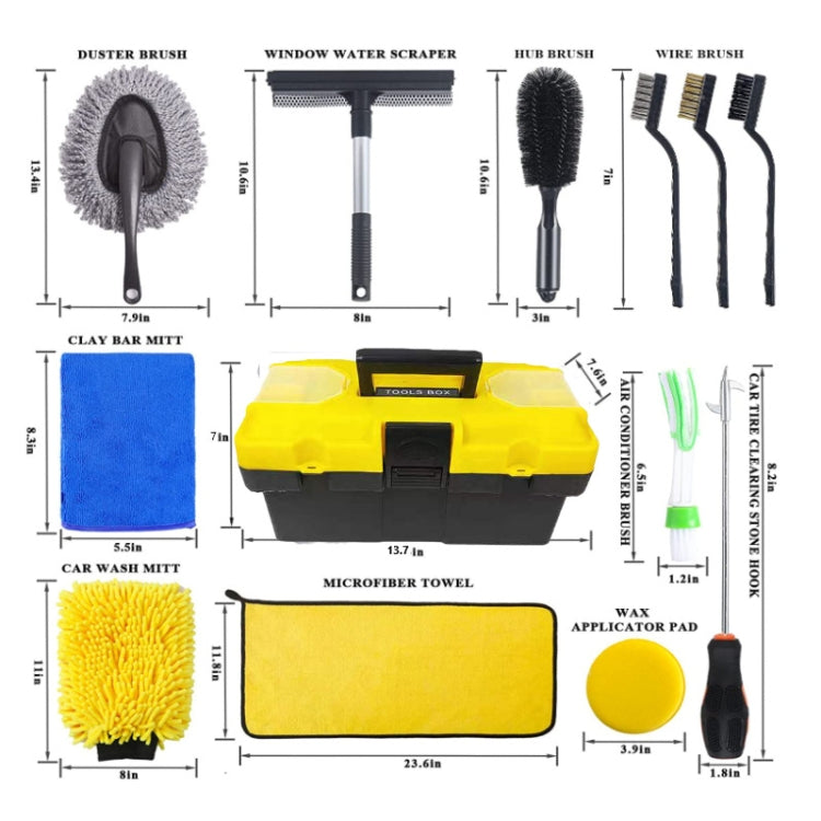 23 PCS / Set Car Wash Brush Tire Brush Glass Wiper Brush Drill Brush Cleaning Brush Set - Car washing supplies by PMC Jewellery | Online Shopping South Africa | PMC Jewellery | Buy Now Pay Later Mobicred