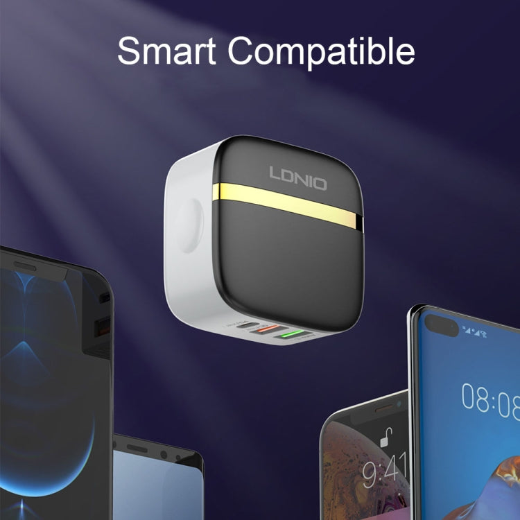 LDNIO A3513Q 32W QC3.0 3 USB Ports Phone Adapter UK Plug with Type-C Cable - free shipping - PMC TechLife - Order now!