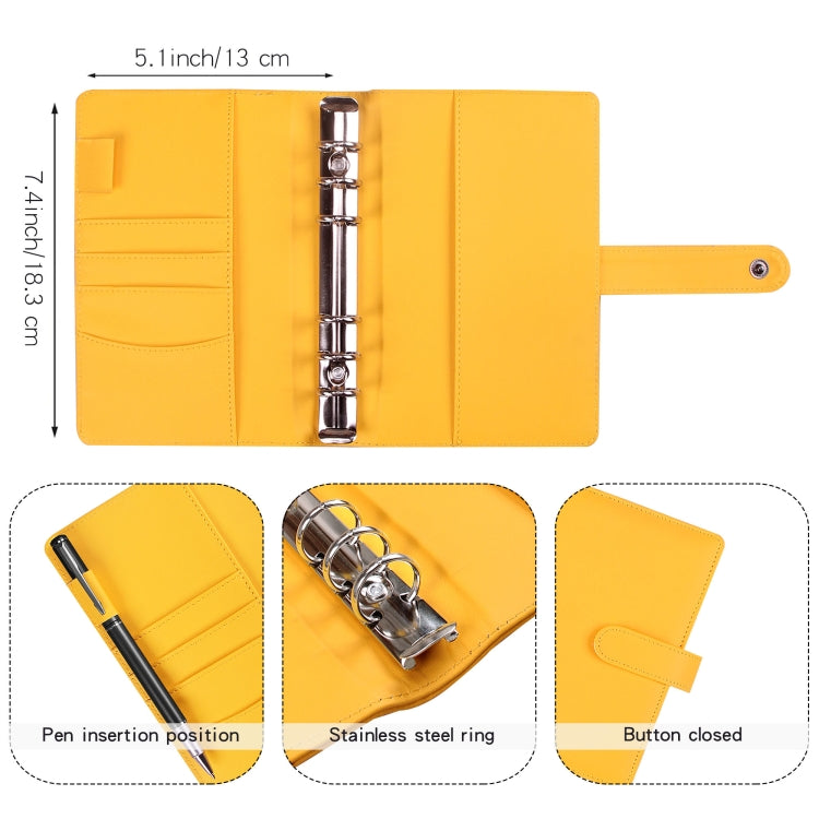 A6 Macaron Notebook PU Loose-leaf Cash Budget Handbook(Yellow) - Notebooks by PMc TechLife | Online Shopping South Africa | PMc TechLife | Buy Now Pay Later Mobicred
