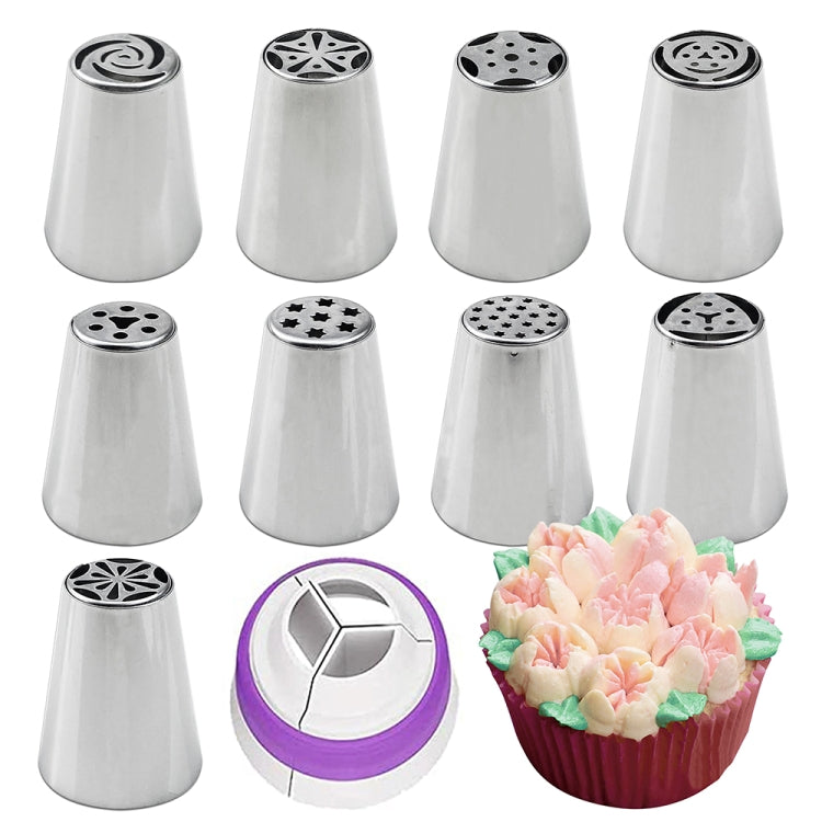 10PCS/Set Stainless Steel Laminating Nozzle Set Cake DIY Laminating Nozzle Set Baking Tools - Baking Pastry Tools by PMC Jewellery | Online Shopping South Africa | PMC Jewellery