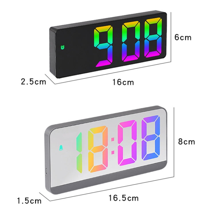 Colorful Fonts LED Electronic Alarm Clock Large Screen Clock(0725 Black Shell Black Surface D) - Alarm Clocks by PMc TechLife | Online Shopping South Africa | PMc TechLife | Buy Now Pay Later Mobicred