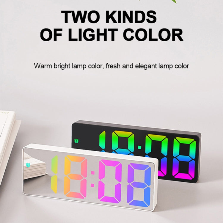 Colorful Fonts LED Electronic Alarm Clock Large Screen Clock(8009D  White Shell) - free shipping - PMc TechLife - Order now!