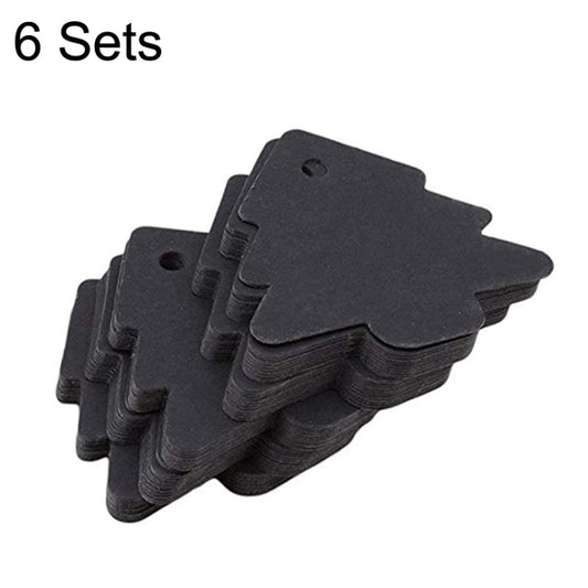 6 Sets DIY Christmas Tree Elevator Retro Card Labels Wedding Party Process Clip Stickers(Black) - free shipping - PMC Jewellery - Order now!