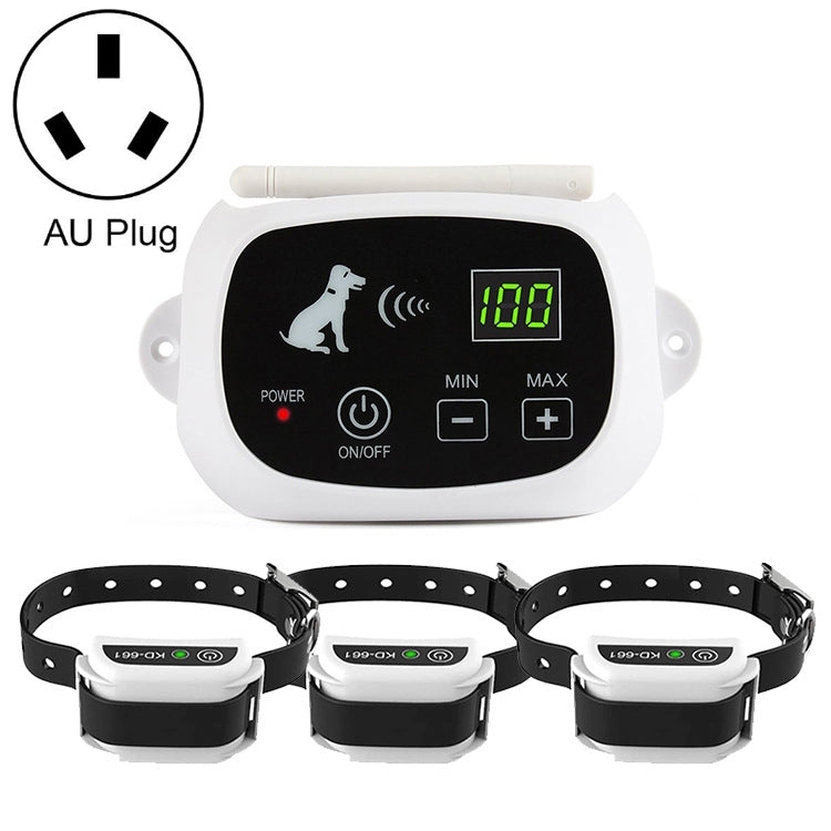 KD-661 500m Wireless Electric Dog Pet Fence Shock Collar,Spec: For Three Dog(AU Plug) - free shipping - PMC TechLife - Order now!