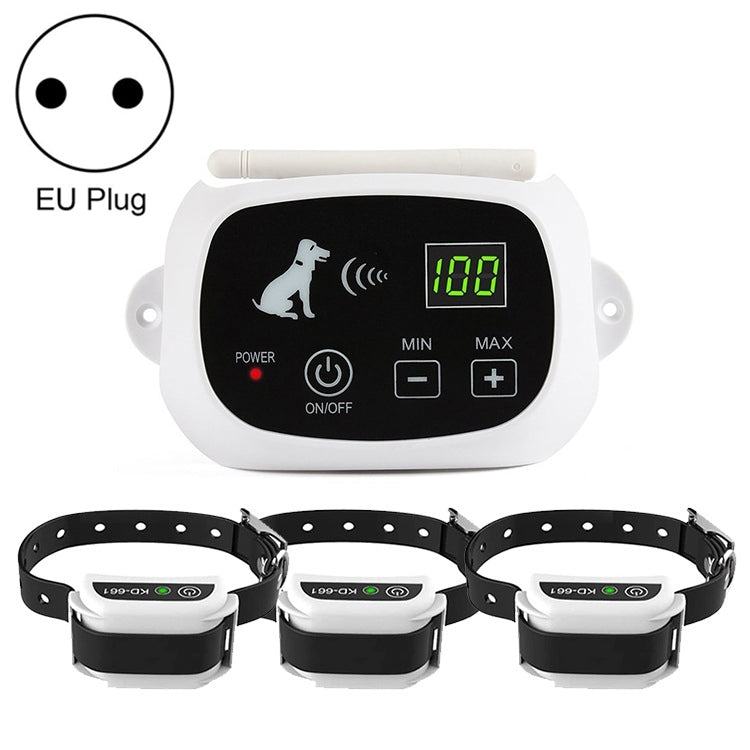 KD-661 500m Wireless Electric Dog Pet Fence Shock Collar,Spec: For Three Dog(EU Plug) - Training Aids by PMC TechLife | Online Shopping South Africa | PMC TechLife | Buy Now Pay Later Mobicred