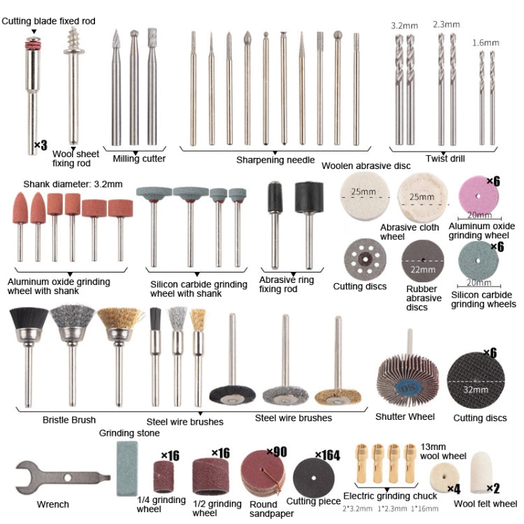 365 PCS /Set SKU01689 Polishing Electric Grinder Accessory Set Electric Drill Carving Accessories - Abrasive Tools & Accessories by PMC TechLife | Online Shopping South Africa | PMC TechLife