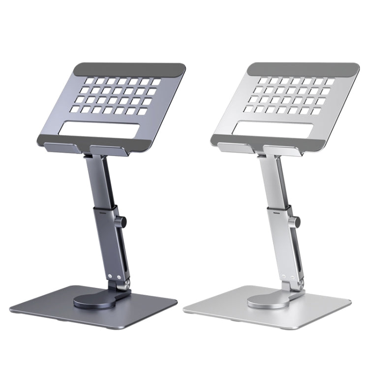 JUNDNE H06 Desktop Folding Phone Stand Portable Telescopic Rotary Tablet Stand(Silver) - free shipping - PMC Jewellery - Order now!