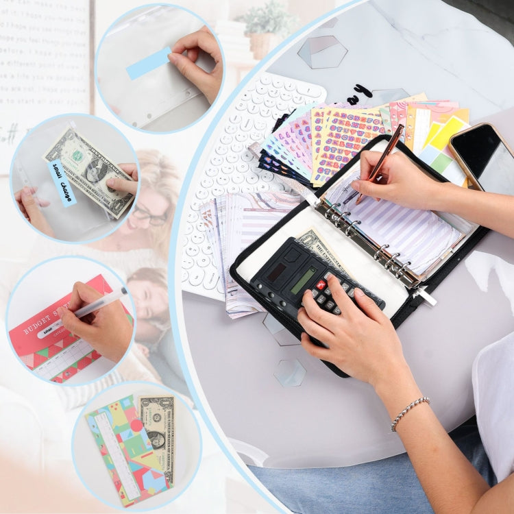 A6 Handheld Zipper Bag Type Large Capacity Cash Budget Book Handbook(Yellow) - Notebooks by PMc TechLife | Online Shopping South Africa | PMc TechLife | Buy Now Pay Later Mobicred