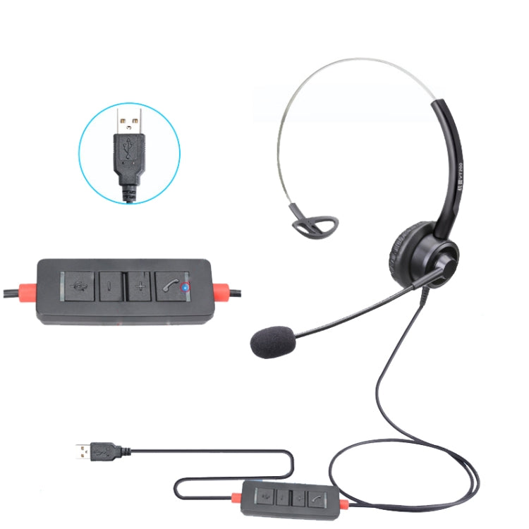 VT200 Single Ear Telephone Headset Operator Headset With Mic,Spec: USB Head with Tuning - Microphones & Headsets by PMC Jewellery | Online Shopping South Africa | PMC Jewellery | Buy Now Pay Later Mobicred