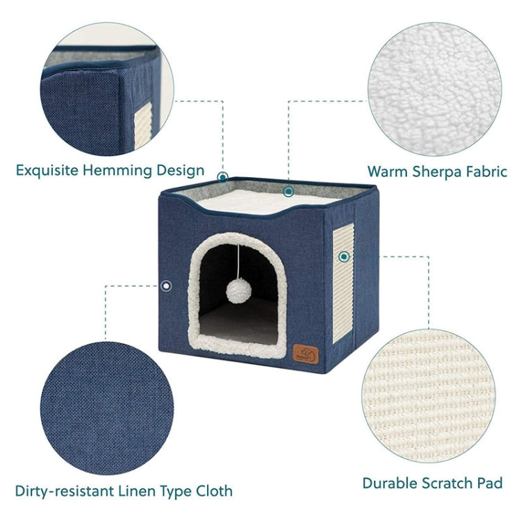 Pet Stool Pet Kennel Indoor Foldable Storage Stool Cat Dog Kennel 41 x 41 x 35cm(Light Green) - Beds by PMC TechLife | Online Shopping South Africa | PMC TechLife | Buy Now Pay Later Mobicred