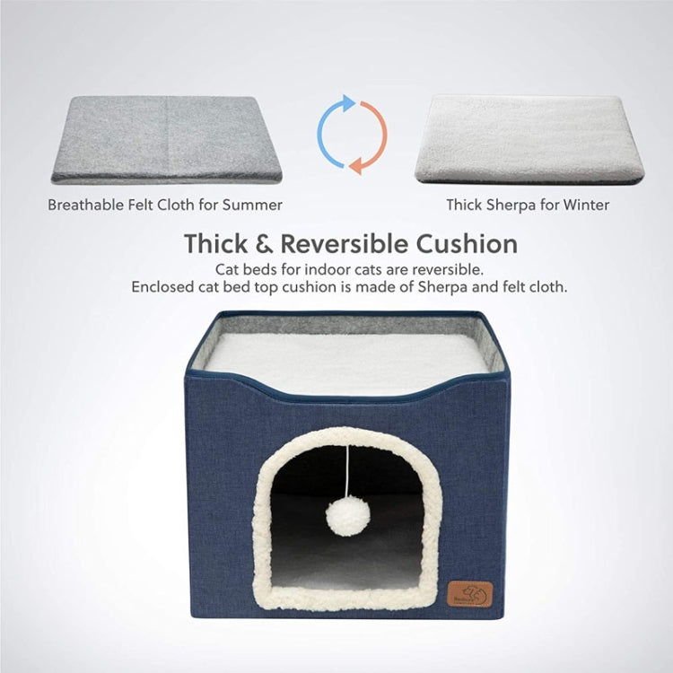 Pet Stool Pet Kennel Indoor Foldable Storage Stool Cat Dog Kennel 41 x 41 x 35cm(Light Green) - Beds by PMC TechLife | Online Shopping South Africa | PMC TechLife | Buy Now Pay Later Mobicred