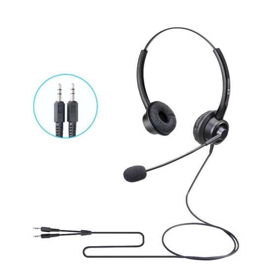 VT200D Double Ears Telephone Headset Operator Headset With Mic,Spec: PC Double Plug - Microphones & Headsets by PMC Jewellery | Online Shopping South Africa | PMC Jewellery | Buy Now Pay Later Mobicred