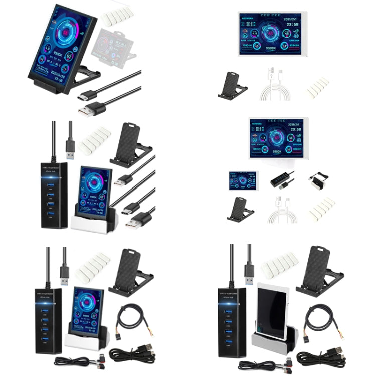 3.5 Inch IPS View All Computer Monitor USB Chassis Vice Screen Set 1 (Black) - Gadget by PMC TechLife | Online Shopping South Africa | PMC TechLife