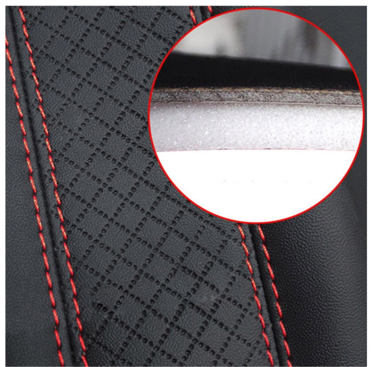 Fiber Leather Embossed Car Seat Belt Shoulder Cover Protector 6.5X23cm(Black Red) - Seat Belts & Padding by PMC Jewellery | Online Shopping South Africa | PMC Jewellery