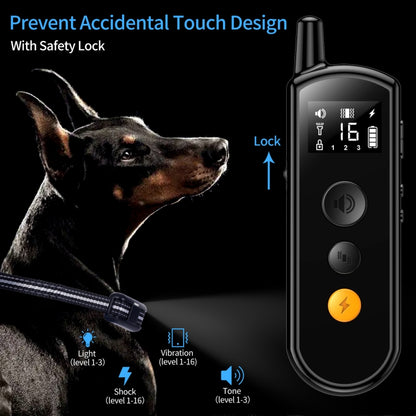 Remote Dog Trainer Rechargeable Waterproof Pet Electric Shock Collar Receiver+Remote Control - Collars by PMC Jewellery | Online Shopping South Africa | PMC Jewellery