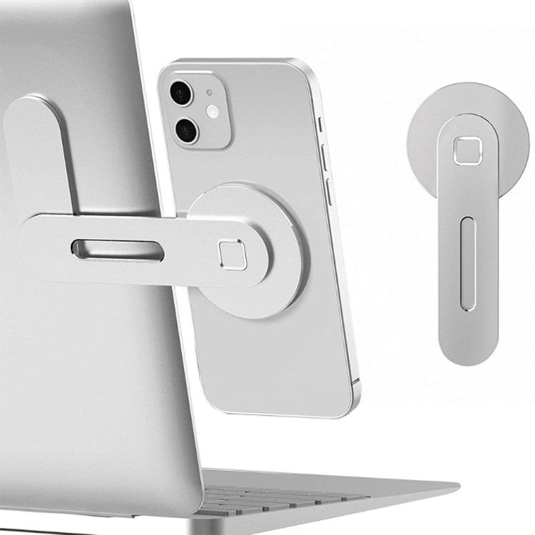 Laptop Phone Expansion Bracket Aluminum Magnetic Phone Stand(Black) - Laptop Stand by PMC Jewellery | Online Shopping South Africa | PMC Jewellery | Buy Now Pay Later Mobicred