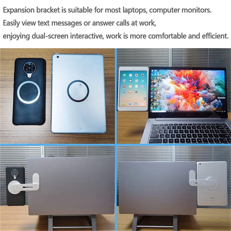 Laptop Phone Expansion Bracket Aluminum Magnetic Phone Stand(Black) - Laptop Stand by PMC Jewellery | Online Shopping South Africa | PMC Jewellery | Buy Now Pay Later Mobicred