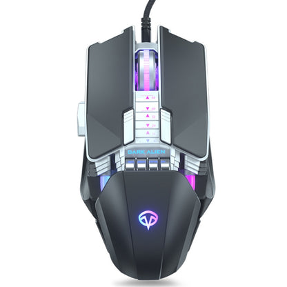 Dark Alien V710 7 Keys Metal Office Wired Glowing Mouse, Cable Length: 1.78m(Black) - Wired Mice by Dark Alien | Online Shopping South Africa | PMC Jewellery | Buy Now Pay Later Mobicred